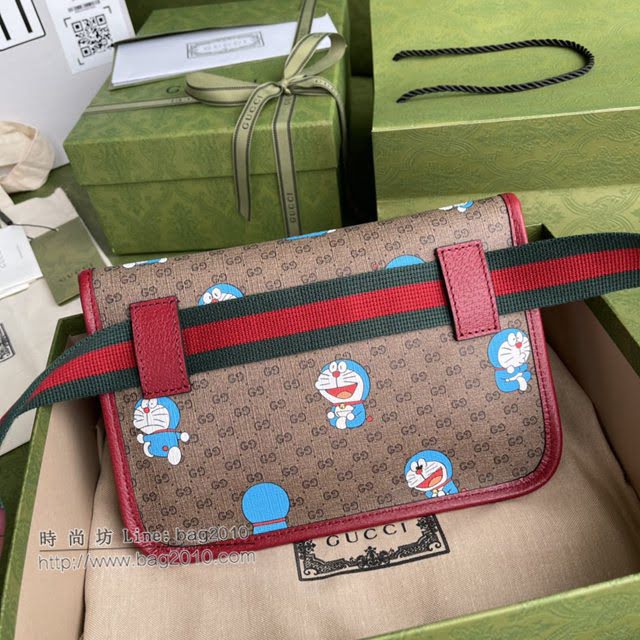 Gucci顶级男女包包 古驰哆啦A梦翻盖磁扣腰包胸包 Gucci哆啦A梦斜挎包 647817  gdj1600